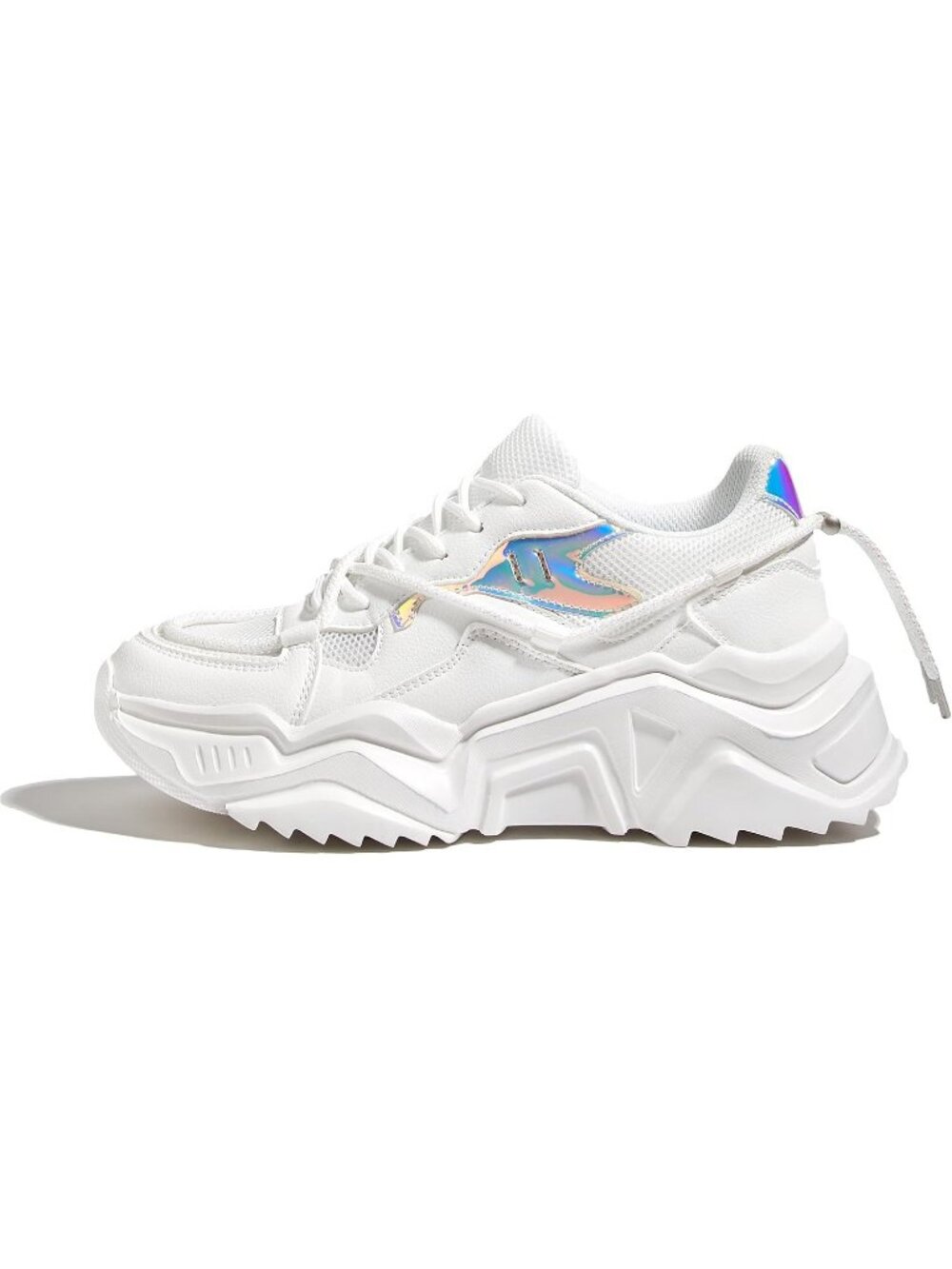 Women's White Colorful Stylish Cute Platform Fashion Chunky Walking Sneakers